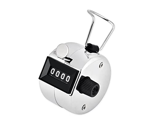 DS.DISTINCTIVE STYLE Handheld Tally Counter 1.8" Metal Mechanical Clicker Counter Manual Digit People Counters Clickers with Finger Ring