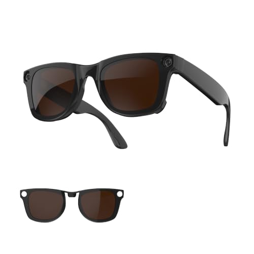 HIBLOKS Polarized Clip-on for Ray-Ban Meta Wayfarer (Standard 50-22, Brown) - size: Standard, Brown, Shiny Black Frame