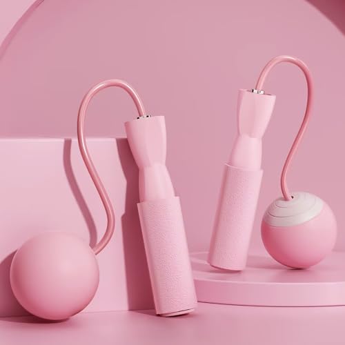 Cordless Jump Rope, Ropeless Jump Rope for Beachbody, Emulate Weighted Jumprope Indoors, Cordless Jumping Rope Great for Improving Fitness in Small Spaces, Pink