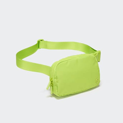 Pander Nylon Fanny Pack for Women, Two-Way Zipper Crossbody Bag - color: Grape Green