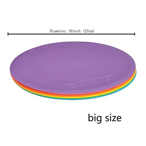 10 inch Spot Markers, Set of 6 Flat Field Cones (25 cm) - Non-Slip Floor Markers for Soccer, Basketball, Football, Speed & Agility Training, Gym Class & Coaching Drills - size: 10inch (25cm) (Pack of 2)