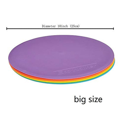 10 inch Spot Markers, Set of 6 Flat Field Cones (25 cm) - Non-Slip Floor Markers for Soccer, Basketball, Football, Speed & Agility Training, Gym Class & Coaching Drills - size: 10inch (25cm) (Pack of 2)