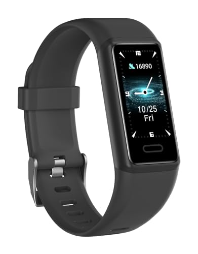 Cloudpoem Fitness Tracker, Fitness Watches for Men Women with 24/7 Heart Rate Monitor Sleep Tracker Step/Calorie Counter Stopwatch Pedometer IP68 Waterproof (Dark Black)