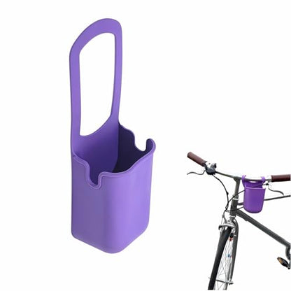 Universal Foldable Silicone Cup Holder Dual-Open Design fits Most Bottles&Cups.Leak-Proof, Food-Grade Silicone,Easy to Clean.for Adults&on Bikes,Walks,Outdoors.Secure,Foldable,Hands-Free Convenience