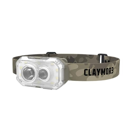 Claymore HEADY+ Tan - Super Bright 600LM Led Headlamp, USB-C Rechargeable Headlight, Waterproof, Wearable Light for Outdoors, Backpacking and Work, Camping & Fishing - color: Heady+ (Tan)