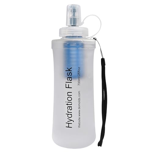 Collapsible Water Bottle with Filter for Travel Hiking Camping 700ML - color: White-700ML