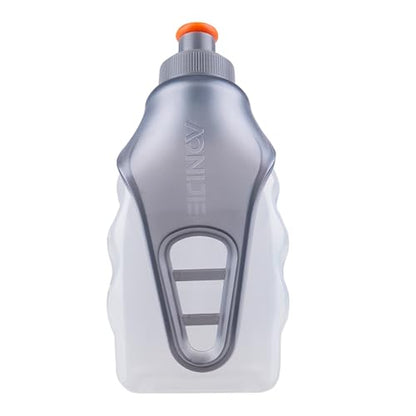Azarxis Running Water Bottles Leakproof 250ml Clip on Flask, BPA Free Hydration Belt Waist Packs Replacement for Triathlon Marathon Hiking Cycling Climbing Jogging Runner (White & Gray)