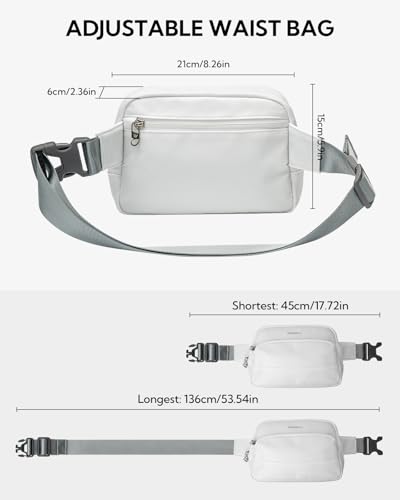 WATERFLY Fanny Pack Belt Bag for Men Women Casual Waist Pack - color: Off White