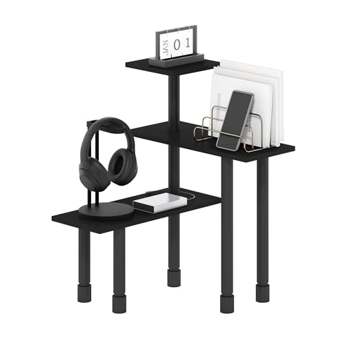 Furinno Turn-N-Tube Kitchen Countertop Organizer, 3-Tier Corner Countertop Organizer Shelf, Corner Shelf, for Kitchen, Pantry, Organizers and Storage, Espresso - color: Espresso/Black, size: 3-Tier Irregular