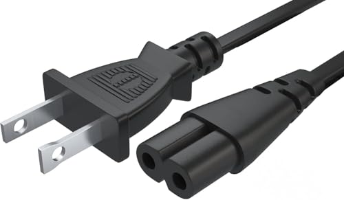 10FT Long 2 Prong AC Elliptical Power Cord for YOSUDA, GUGTTR, WESTIONC, ANCHEER Under Desk Elliptical Machines Power Cord Cable - size: 10FT, style: Straight power cord