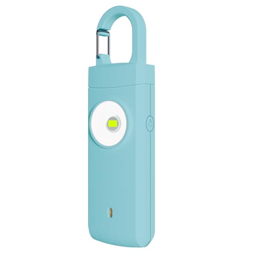 Rechargeable Personal Safety Alarm for Women, 130dB Siren & Strobe, Aqua