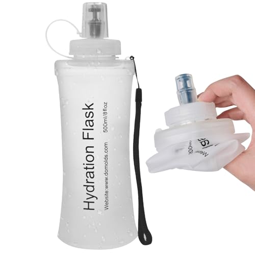 Soft Flask 500ML, TPU Collapsible Soft Water Bottle, Leakproof, Reusable, Bottle for Running, Hiking, Cycling Hydration Flask- White - color: 500ml White