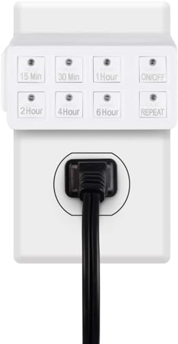 BN-LINK Indoor Countdown Timer with Repeat Function, 3-Prong Outlet Timer - style: 1 Pack