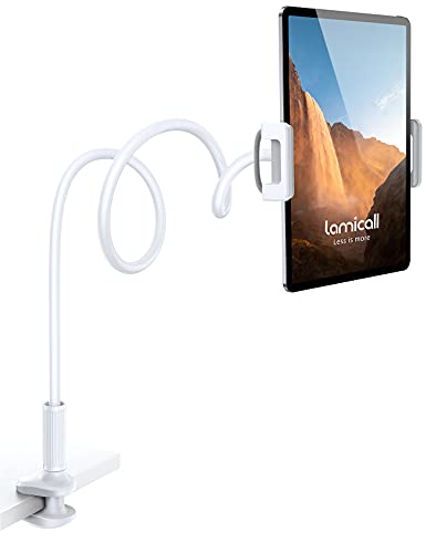 Lamicall Gooseneck Tablet Holder Mount Bedside Flexible Arm Full Adjustable - color: White