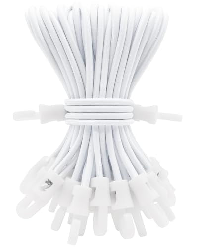 ABINLIN Small Bungee Cords with Hooks Heavy Duty 6 Inch 25 Pcs White - size: White 6 Inch 25Pcs, style: Bungee Hooks