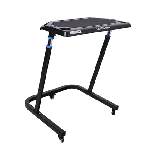 ThinkRider Adjustable Bike Desk - Rolling Laptop Cart for Stationary Bike or Trainer - Exercise While Working or Watching TV Standing Desk