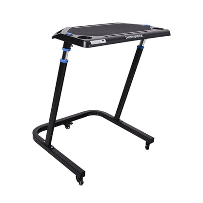 ThinkRider Adjustable Bike Desk - Rolling Laptop Cart for Stationary Bike or Trainer - Exercise While Working or Watching TV Standing Desk