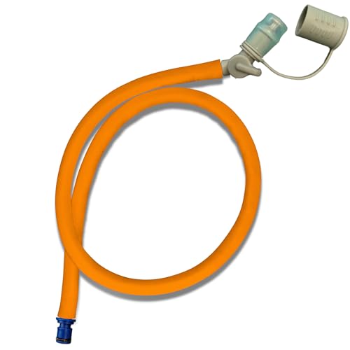 Universal Hydration Pack Hose Replacement - Water Bladder Drink Tube with Bite Valve & Quick Connector, Insulated Drinking Hose for Reservoir Backpack Compatible with CamelBak, Osprey, Many bladders - color: Fluorescent Orange