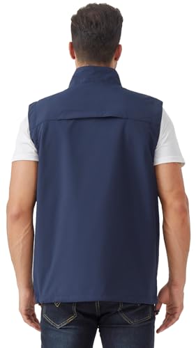 Men's Lightweight Outerwear Vest Softshell Sleeveless Jacket - color: Blue, size: Medium