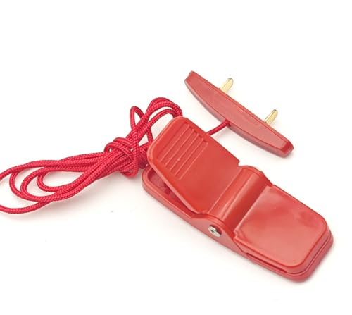 Treadmill Safety Key Replacement, Rectangular 2-Prong Insert Type Emergency Stop Switch, Fitness Running Equipment Accessory with Strong Clamp