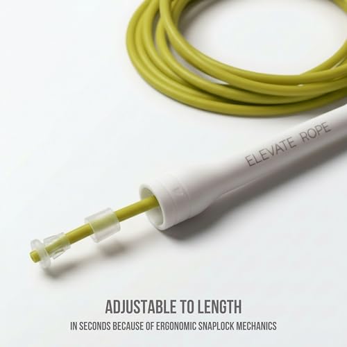 Elevate Rope Jump Rope for Men & Women, 5mm PVC Cable, 10 ft Adjustable - color: Avocado Green