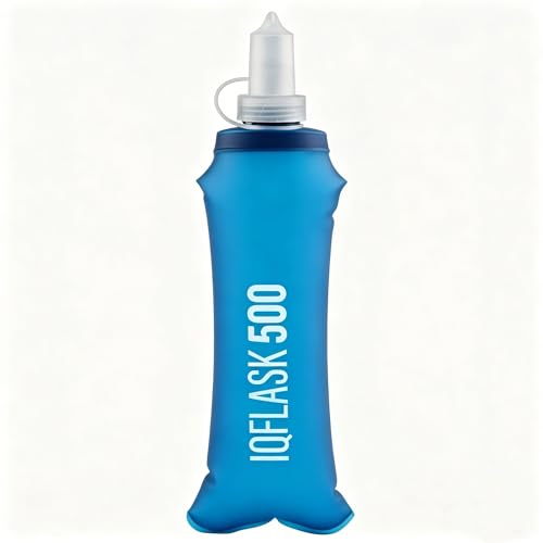 500ml TPU Soft Flask, Collapsible Water Bottle for Running Vest Hydration Pack, 1 Pack (Dark Blue) - color: Dark blue