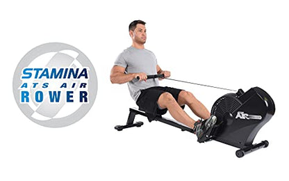 Stamina ATS Air Rower Machine with Smart Workout App - Foldable Rowing Machine with Dynamic Air Resistance for Home Gym Fitness - Up to 250 lbs Weight Capacity - style: ATS Air Rower 35-1403