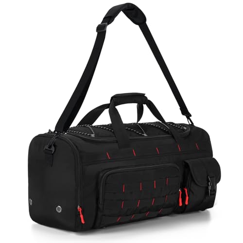 Gonex 45L 3-in-1 Duffel Bag for Gym & Travel - color: Black with Red Accents, size: 45L