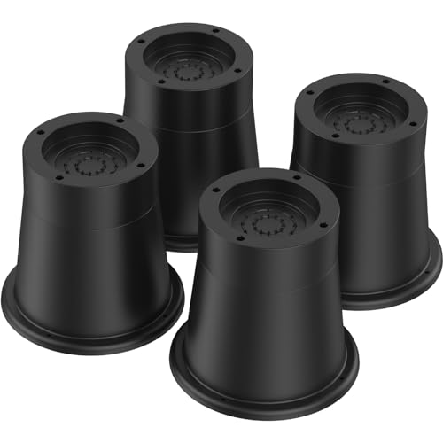 4 Pack Bed Risers 3.3 Inch, Adjustable Round Bedding Furniture Risers - Rubber Sofa Risers for Beds Raising Blocks and Under Bed Storage - Supports up to 6000 lbs - size: 4 groups and 1 set