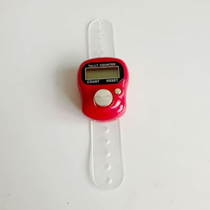 Jinshining Electronic Finger Counter Display Counter LED Digital Row Counter, Handheld Number Click Counter, Electronic Finger Counter Hand Tally Counter with Ring for Counter Counters Accessories - color: red