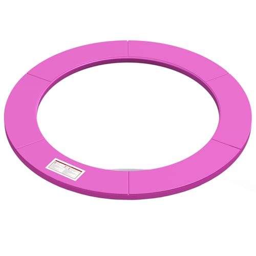 LANGXUN Universal Trampoline Repalcement Safety Pad, 8ft 10ft 12ft 14ft 15ft 16ft Waterproof Surround Spring Foam Cover for Round Frame - color: Pink, size: 10ft