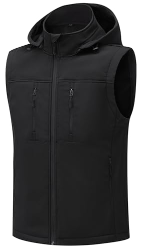 GGleaf Men's Softshell Vest Windproof Lightweight Golf - color: Black, size: Small