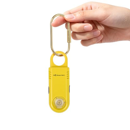 135dB Rechargeable Personal Safety Alarm Ultra-Bright Flashlight & Strobe Light. Non Slip Grip Keychain Emergency SOS Siren for Women, Students. Loud Sound Hiking Bear Alerts Lemon Yellow - color: Lemon Yellow