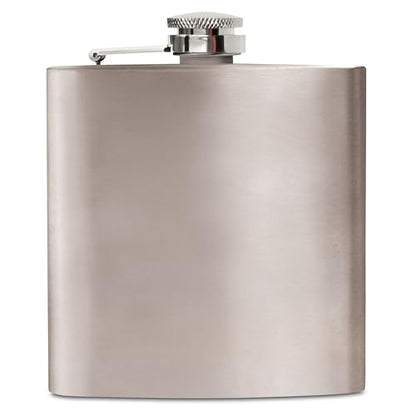 Clear Water Home Goods 6 oz Hip Flask w/Funnel, Stainless Steel - color: Stainless Steel Flask