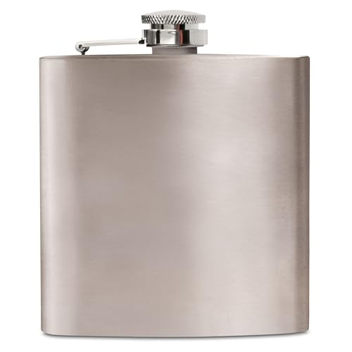 Clear Water Home Goods 6 oz Hip Flask w/Funnel, Stainless Steel - color: Stainless Steel Flask