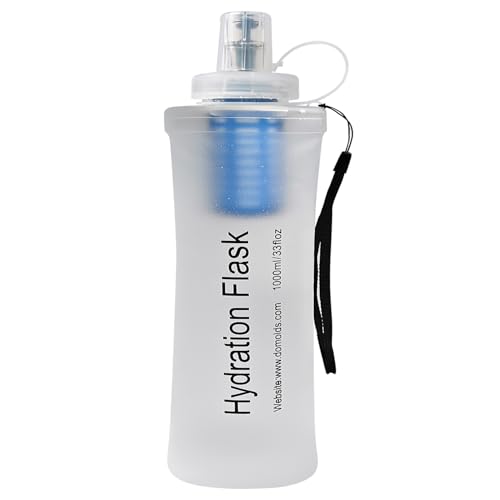 Collapsible Water Bottle with Filter for Travel Hiking Camping 1L - color: White-1L