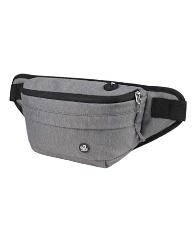 WATERFLY Running Belt Fanny Pack: Runner Marathon Jogging Waist Pack Sport Workout Exercise Fitness Phone Holder Belt for Men Women Jogger Slim Waistband Black - color: Light Gray