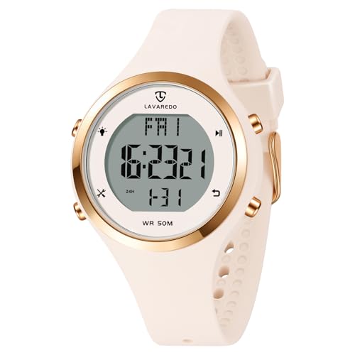 BEN NEVIS Watches for Women, Digital Sport Waterproof Chronograph Stopwatch - color: 01-AllOffWhite-B
