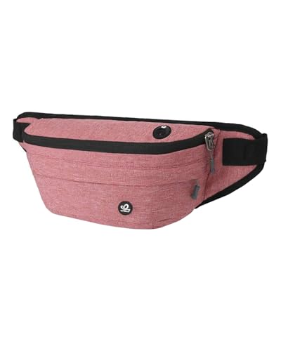 WATERFLY Running Belt Fanny Pack: Runner Marathon Jogging Waist Pack Sport Workout Exercise Fitness Phone Holder Belt for Men Women Jogger Slim Waistband Black - color: Light Red