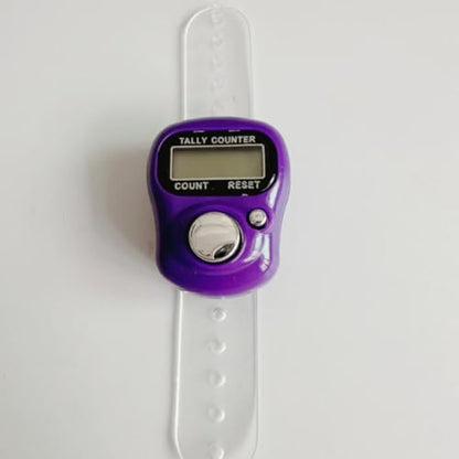 Jinshining Electronic Finger Counter Display Counter LED Digital Row Counter, Handheld Number Click Counter, Electronic Finger Counter Hand Tally Counter with Ring for Counter Counters Accessories - color: purple