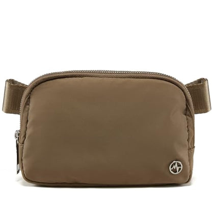 Pander Crossbody Belt Bag for Women and Men, Travel and Everyday Use - color: Gray Brown