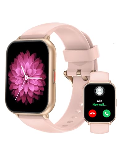 RUIMEN Smart Watches for Women (Answer/Make Call, 2 Bands), 1.8", Pink - color: Pink