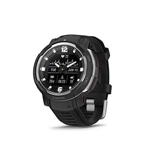 Garmin Instinct Crossover, Rugged Hybrid Multisport GPS Smartwatch, Black | Heart Rate Monitor, Analog Hands and Digital Display, Up to 28 Day Battery Life with Signature Series Gift Bundle - color: Standard - Black, style: Signature Gift Bundle