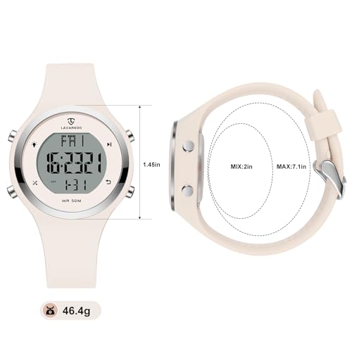 BEN NEVIS Watches for Women, Digital Sport Waterproof Chronograph Stopwatch - color: 07-AllOffWhite-A