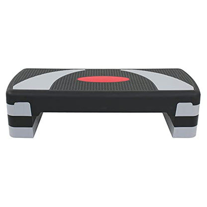 ZENY 31’’ Aerobic Step Platform, Workout Stepper with 4 Stable Risers - color: black-grey