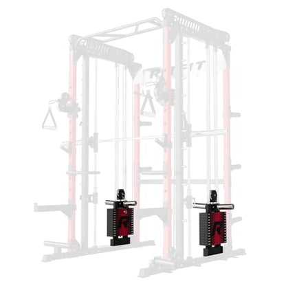 RitFit M1 Pro Smith Machine Cable Crossover Power Cage Home Gym - color: BLACK, size: Weight Stack Only