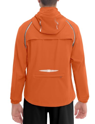 Little Donkey Andy Mens Packable Cycling Jacket Removable Sleeves & Hood - color: Detachable Hood-orange, size: Small