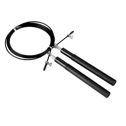Aluminum Alloy Jump Rope with Ball Bearings – Skipping Rope for Speed Training, Non-Slip Grip and Adjustable PVC Cable - color: Black