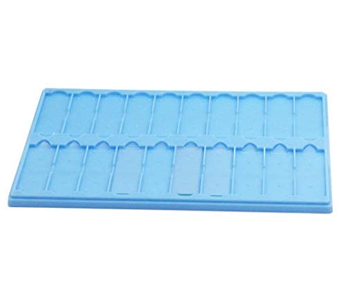 Plastic Microscope Slide Tray; 20 Capacity, One Pack (Blue) - color: Blue