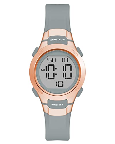Armitron Sport Women's Digital Chronograph Resin Strap Watch, 45/7012 - color: Grey/Rose Gold